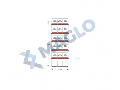 MAGLO - Regały paletowe rzędowe 1-kolumnowe H=7000 L=2870  Q=1000 kg