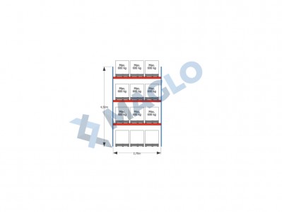 MAGLO - Regały paletowe rzędowe 1-kolumnowe H4500 L2870  Q600 kg