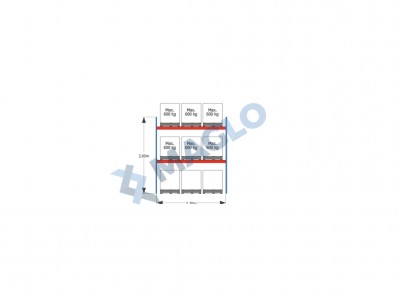 MAGLO - Regały paletowe rzędowe 1-kolumnowe H3000 L2870 Q600 kg