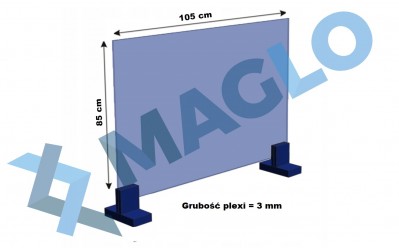 MAGLO - Osłona ochronna BHP z plexi 85x105 cm