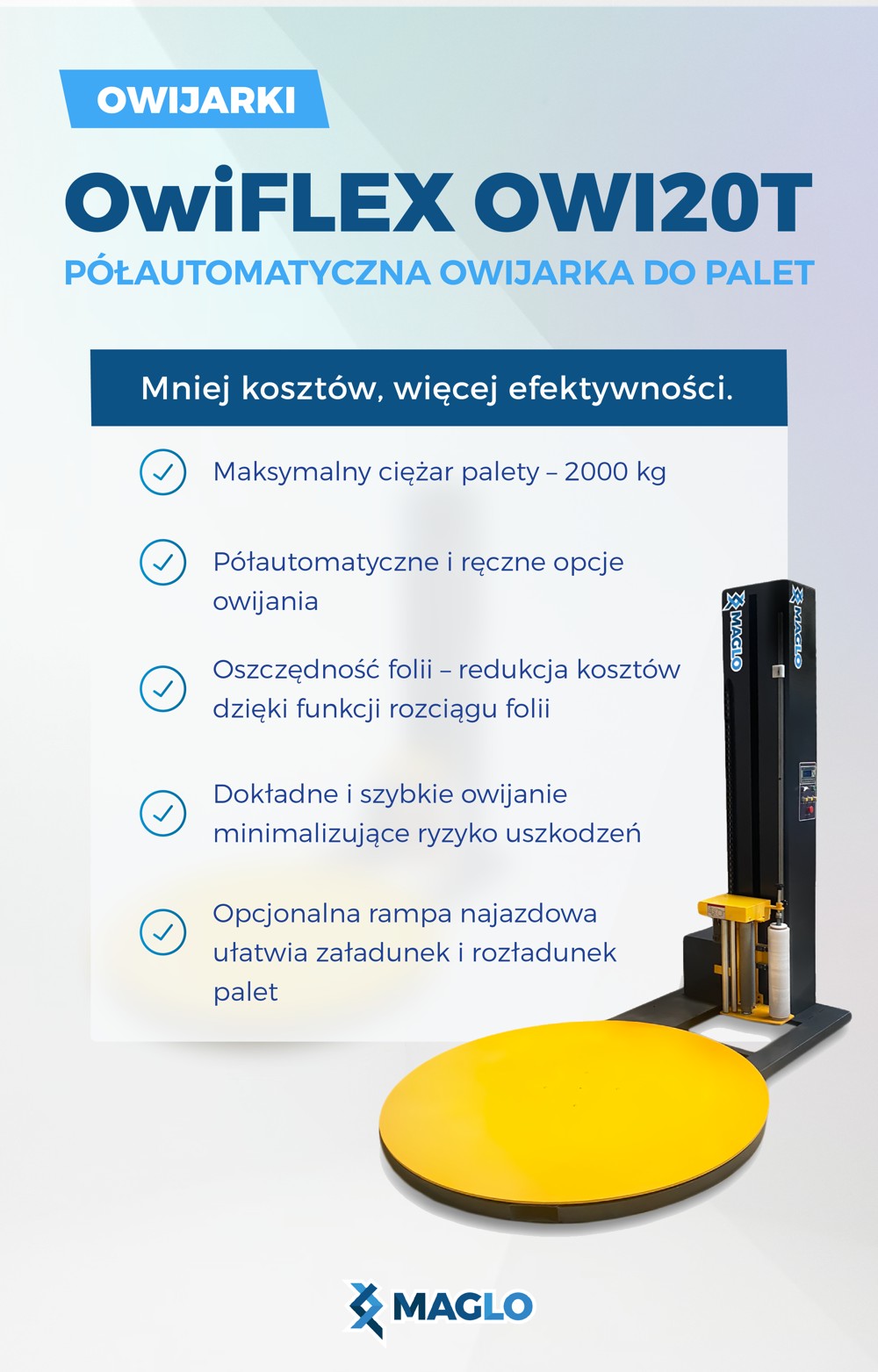 Półautmatyczna owijarka do palet